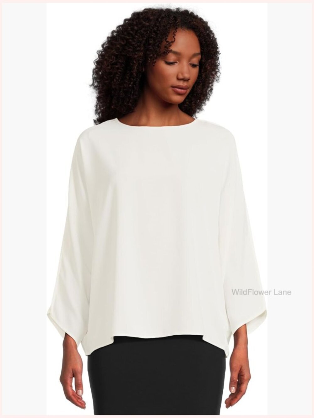 Dolman Sleeve Round Neck Blouse, Classic Fit, Long Sleeve, Polyester, Machine